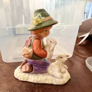 Vintage Globe l West Germany boy figurine with lambs